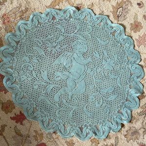 Vintage Angel Doily Lace Centerpiece Crochet Cupid